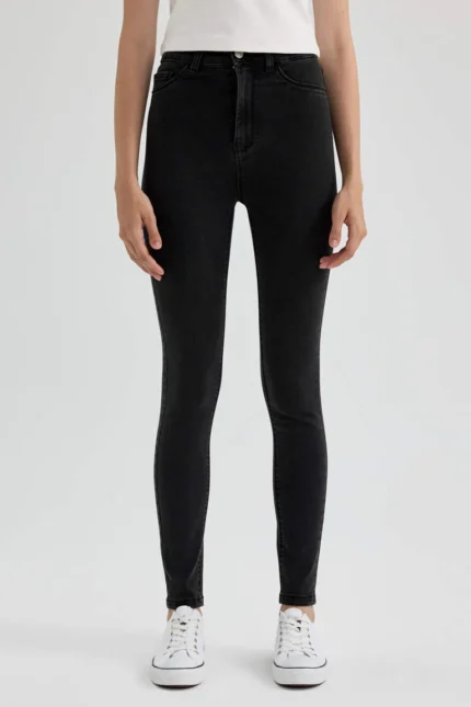 Super Skinny Fit Yüksek Bel Dar Paça Jean Pantolon