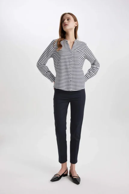 Valentina Sigaret Normal Bel Düz Paça Saten Pantolon